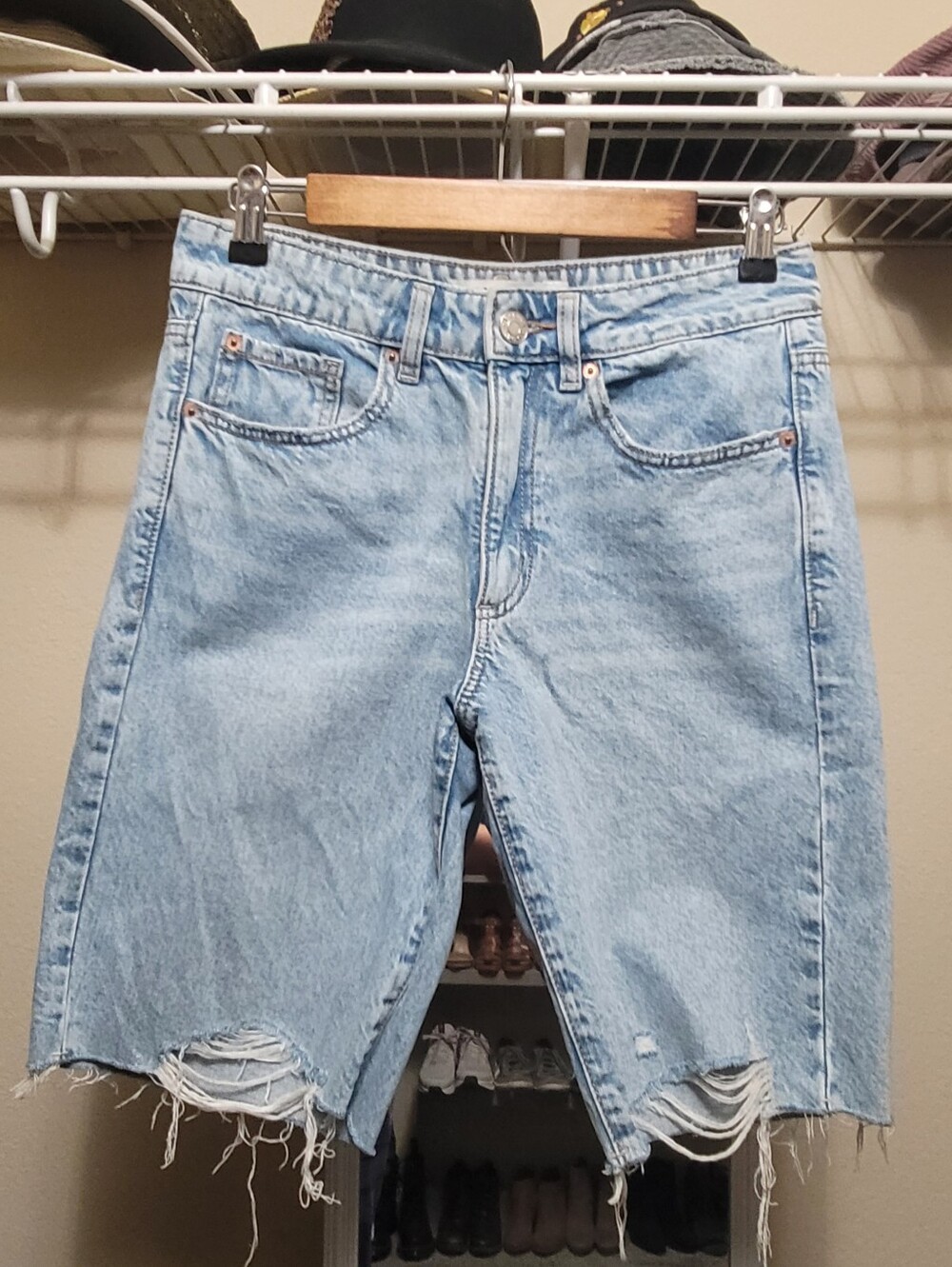 Garage Light Blue Denim Cutoff Shorts